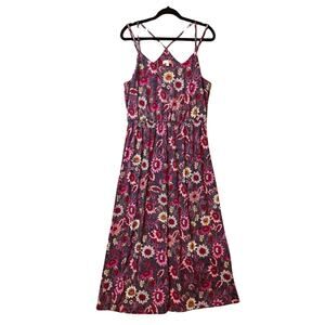 NWOT Women's Nine Britton Floral Dress Burgundy Pink Black
